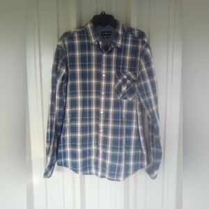 Men's Mark Echo Plaid Button up Dress Shirt Size XL Slim Fit